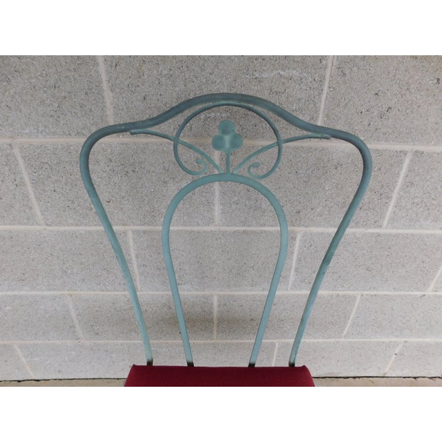 Vintage Woodard Style Wrought Iron Outdoor Dining Set For Sale - Image 13 of 18