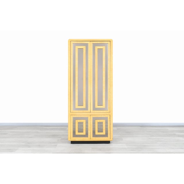 Mid-Century Modern 1970s Vintage Burl Wood and Mirrored Armoire by Romweber For Sale - Image 3 of 13