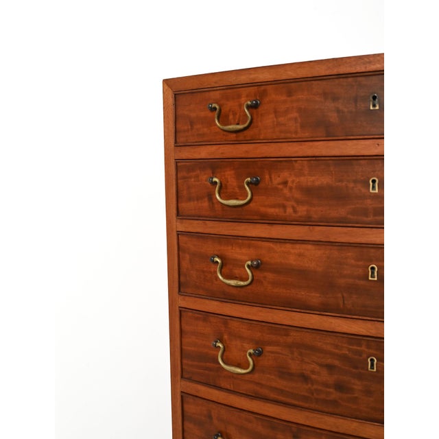 Scandinavian Mahogany Chest of Drawers with Brass Handles, 1940s For Sale - Image 10 of 11