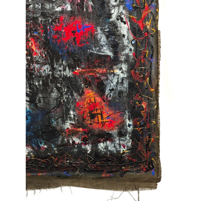 Paul Reeves "Lucid Love" Contemporary Black & Red Gestural Expressionist Abstract Painting, 2024 For Sale - Image 4 of 8