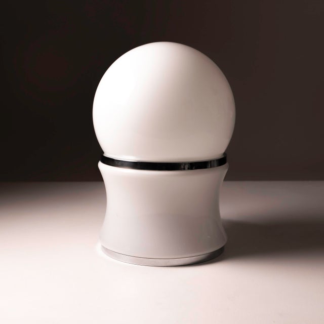 Italian White Opaline Glass Table Lamp by Goffredo Reggiani, 1960s For Sale - Image 6 of 6
