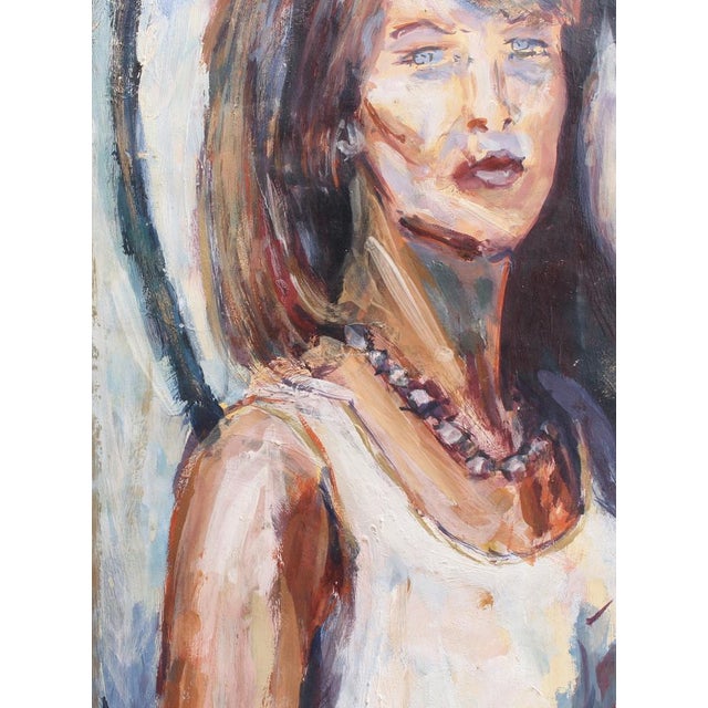 French School Artist, Portrait of a Woman and Her Horse, 1980s, Oil on Board, Framed For Sale - Image 7 of 18