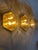 Vintage Hexagonal Facet Cut Glass and Brass Wall or Ceiling Lamps, 1960, Set of 3 For Sale - Image 15 of 16