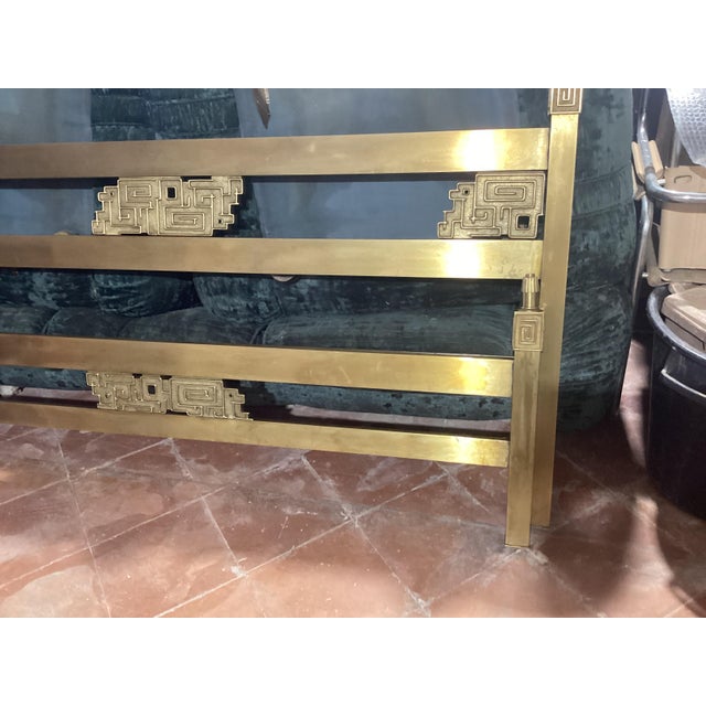 Bronze and Brass Double Bed attributed to Frigerio Desio, Italy, 1970s For Sale - Image 6 of 14