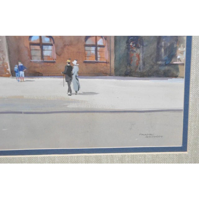 Franz Schmidt "Nuremberg Landscape" Original Gouache on Paper c.1930s For Sale - Image 4 of 11