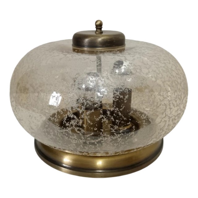 Art Deco Amber Murano Glass Flush Mount, 1970s For Sale