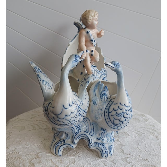 Rococo Large Antique Royal Rudolstadt German Bisque Centerpiece - Rare Maritime Sailboat Motif - C. 1895 For Sale - Image 3 of 9