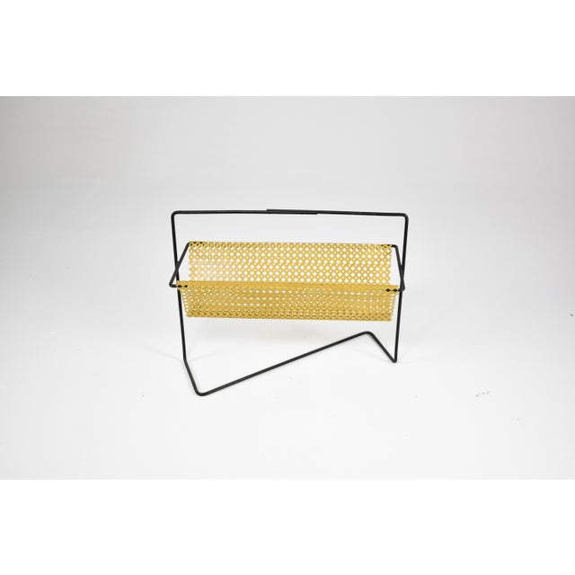 Mid 20th Century 1950s–60s French Mid-Century Modern Magazine Rack in Perforated Metal For Sale - Image 5 of 10