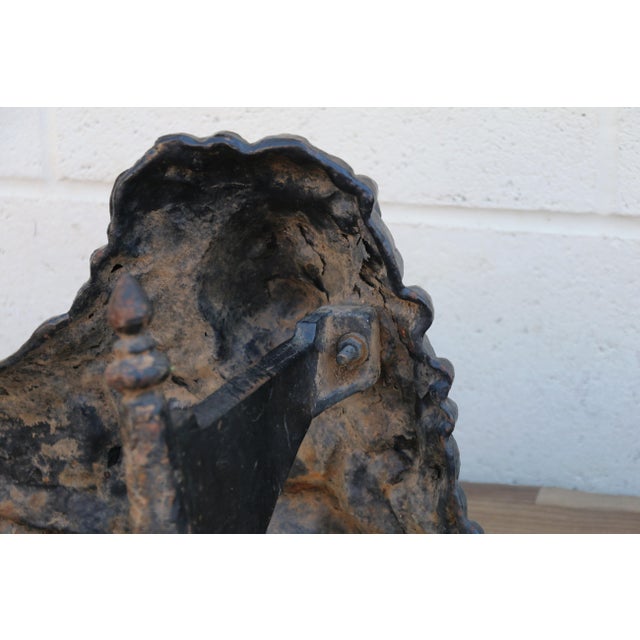19th Century Antique English Cast Iron Lion Fireplace Andirons | Pair | Victorian Hearth Decor For Sale - Image 13 of 18