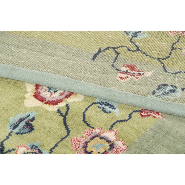 Contemporary Chinese Deco Style Square Floral Wool Rug by Rug & Kilim, India For Sale In New York - Image 6 of 8