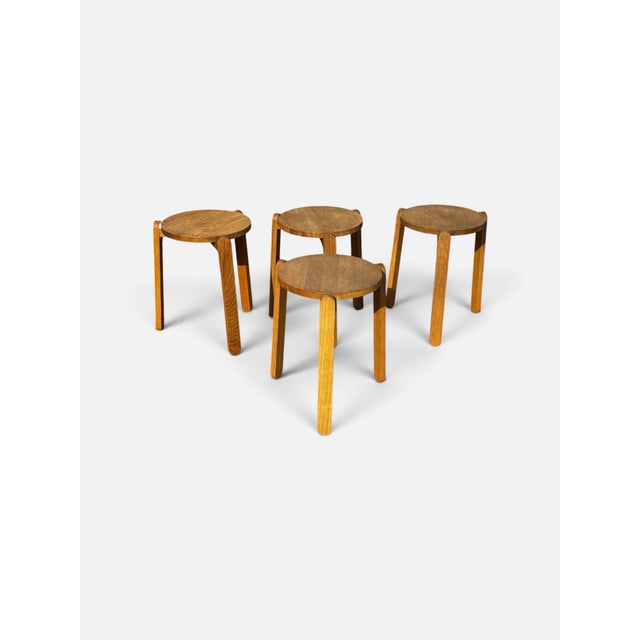 Mid-Century Modern Oak Nomad Stacking Stools from Skagerak, Set of 4 For Sale - Image 3 of 3