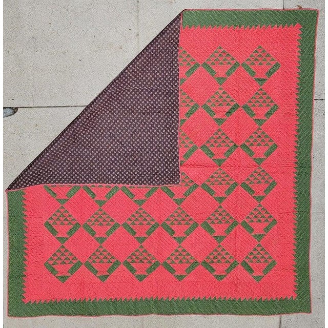 19Thc Baskets Quilt From Pennsylvania For Sale - Image 9 of 11