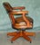 Vintage Brown Leather Captains Directors Chair For Sale - Image 12 of 18