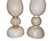 A beautiful similar pair of mid-century Murano glass table lamps in luminous cream-toned glass infused with delicate gold...