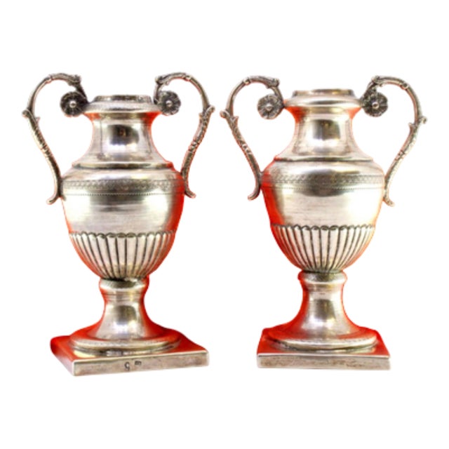 Silver Altar Jars with Reliefs and Gummed Applications, Set of 2 For Sale