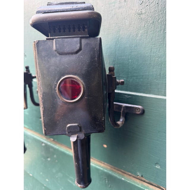 Metal Pair of 19th Century Carriage Lanterns. For Sale - Image 7 of 9