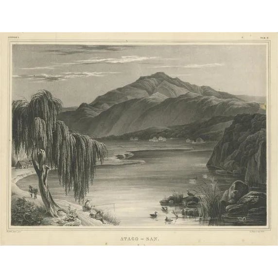 Phillip Franz von Siebold, Illustration of Mount Atago, Kyoto, Japan, 1930, Print For Sale