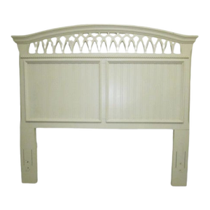 1990s Wood Queen Headboard Cream House Landscape Style