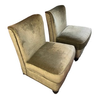 Barbara Barry Slipper Chairs Pair For Sale