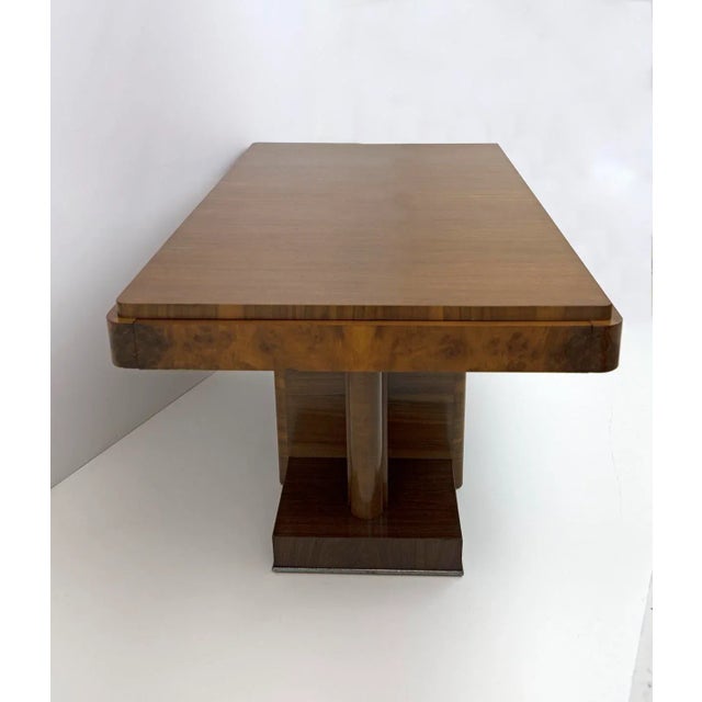 Wood Art Deco Dining Table in Walnut, Italy, 1925 For Sale - Image 7 of 8