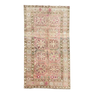 Rare Antique Karabagh Rug 7'7"x12'| Pink Floral Medallion Masterpiece For Sale