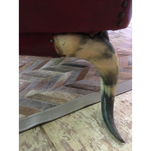 Red Mid-Century American Steer Horn Chair For Sale - Image 8 of 11