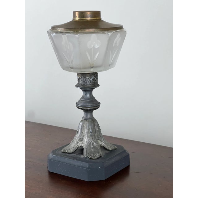 Antique Victorian Spelter Oil Lamp C. Late 19th Century For Sale - Image 4 of 7