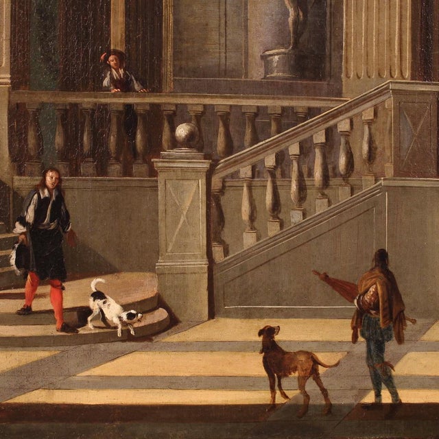 Italian Artist, Architectural Capriccio, 1660, Oil on Canvas For Sale - Image 4 of 16