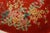 Textile Exceptional Red Color With Delicate Floral Design Antique Round Chinese Art Deco Rug For Sale - Image 7 of 7