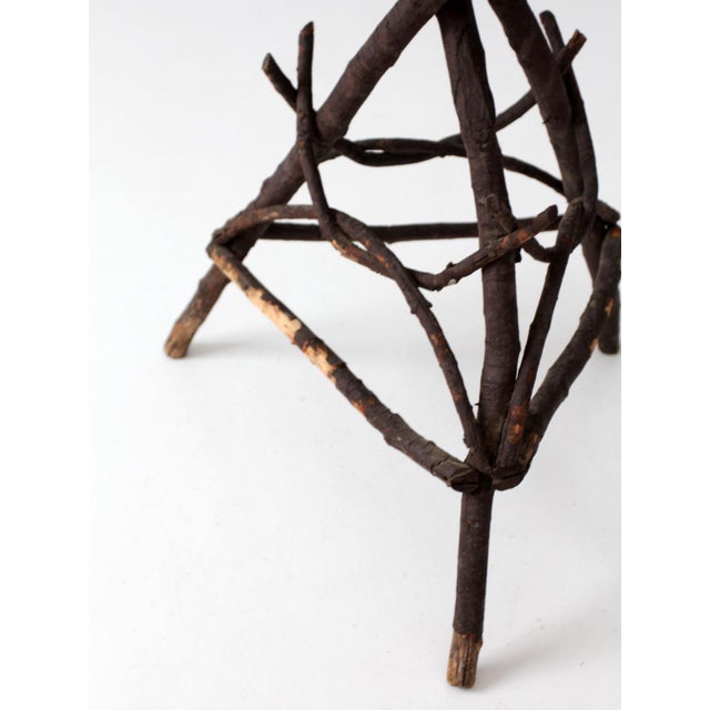 Brown Antique Adirondack Twig Side Table For Sale - Image 8 of 18