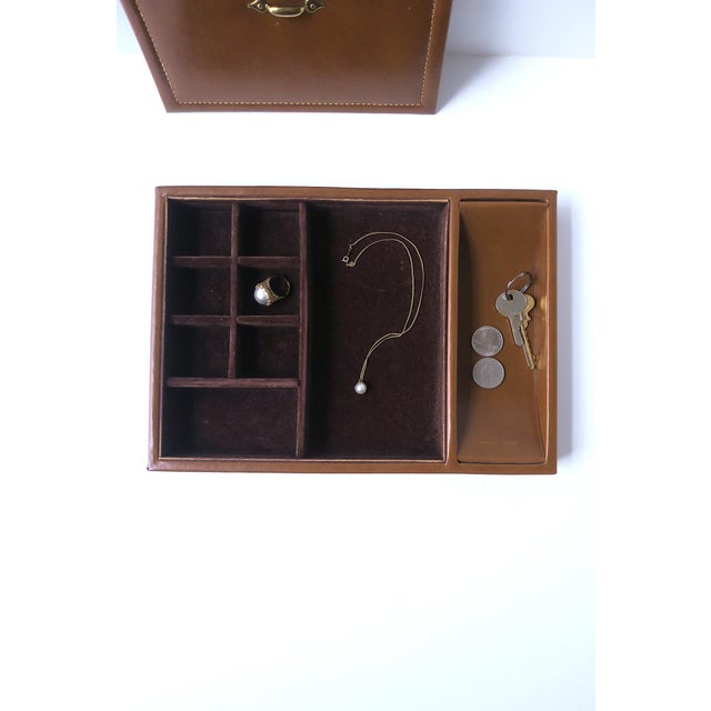 Leather Jewelry Box, Midcentury For Sale - Image 4 of 12