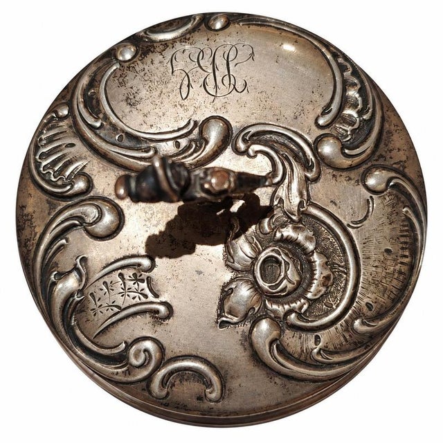 19th Century Opaline Glass and Silver Dressing Jar For Sale - Image 6 of 9