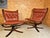 Vintage Leather Lowback and Highback Falcon Chairs by Sigurd Resell, Set of 2 For Sale - Image 9 of 12