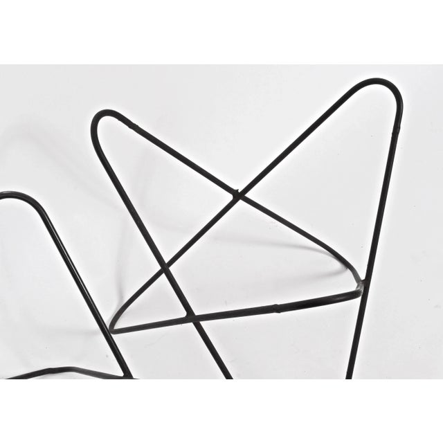 Knoll 1950s Vintage Jorge Ferrari-Hardoy Black Wrought Iron "Butterfly" Sling Stool For Sale - Image 4 of 6