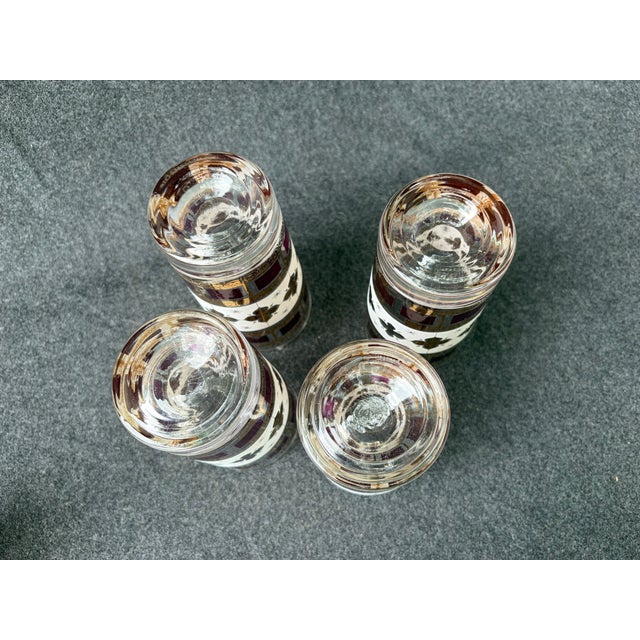 Vintage Mid-Century Modern Culver LTD 22k Starburst Highball Glasses Set of 4 For Sale - Image 11 of 12