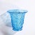 Early 20th Century Art Deco Blue Glass Vase With Raised Translucent Geometric Patterning For Sale - Image 12 of 13