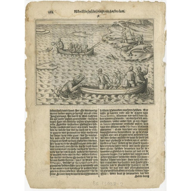 17th Century Map of Kildin Island in Russia Plus Engraving of Seal Hunting, 1614 For Sale - Image 5 of 8