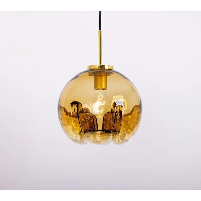 Petite Glass Pendant Light in the style of Mazzega, 1970s For Sale - Image 6 of 9