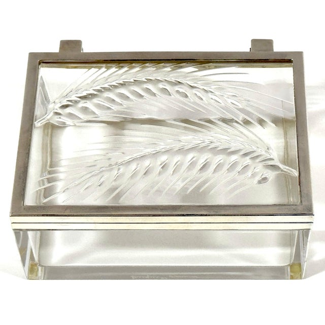 Lalique "Épis" Crystal and Silver-Plated Table Box, France, Circa 1980s Lalique "Épis" crystal and silver-plated table box...