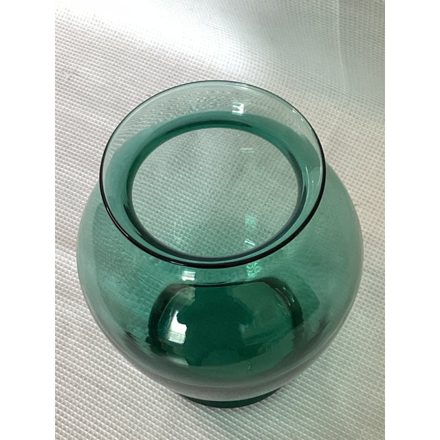 Mid 20th Century 20th C. Bottle Green Blown Glass Vase - Mid-Century Modern For Sale - Image 5 of 7