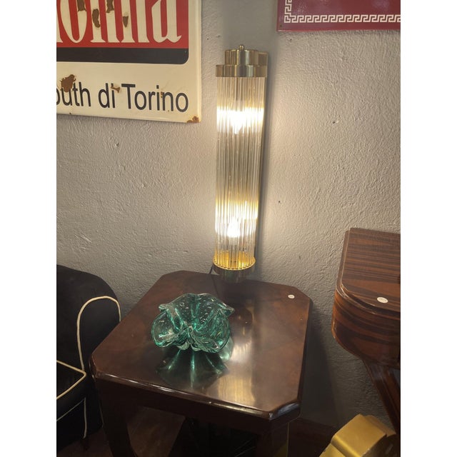 Vintage Crystal Sconce in Brass and Crystal, 1940s For Sale - Image 3 of 7