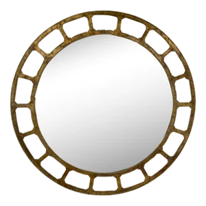 Rustic Golden Bronze Finished Round Wall Mirror