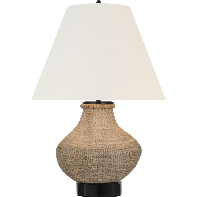 Transitional Thomas O'Brien by Visual Comfort Signature Tahiti 25" Table Lamp in Ash with Linen Shade For Sale - Image 3 of 3
