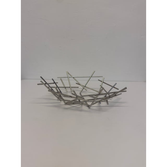 Chrome Blow Up Basket in Stainless Steel by Fernando and Humber Campana for Alessi For Sale - Image 8 of 13
