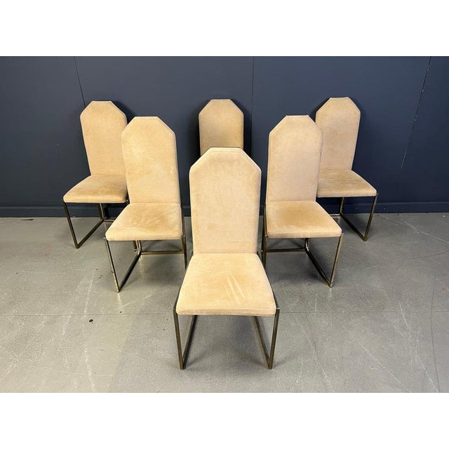 Vintage Brass Dining Chairs from Belgochrom, 1970s, Set of 6 For Sale - Image 4 of 13
