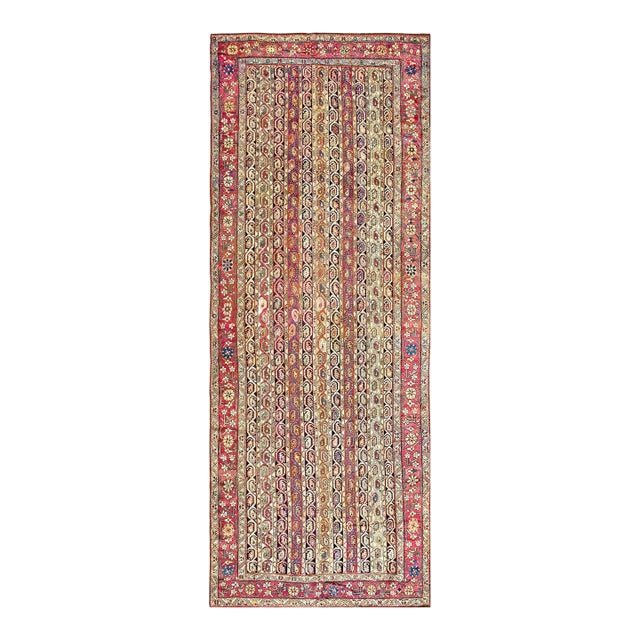 Vintage Tan and Light Pink Color With Florid Design Antique Caucasian Karabagh Rug For Sale