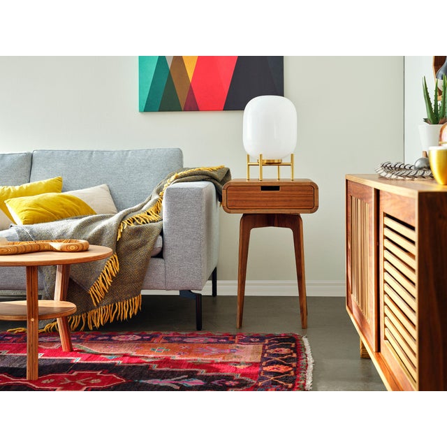 Modern End Table With Drawer - 25"h - Walnut For Sale In Minneapolis - Image 6 of 8