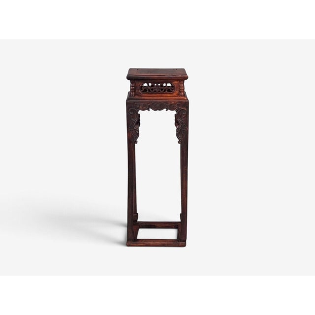 Mid 20th Century Chinese Pedestal or Plant Stand, Carved Hardwood, China, 20th C. For Sale - Image 5 of 14