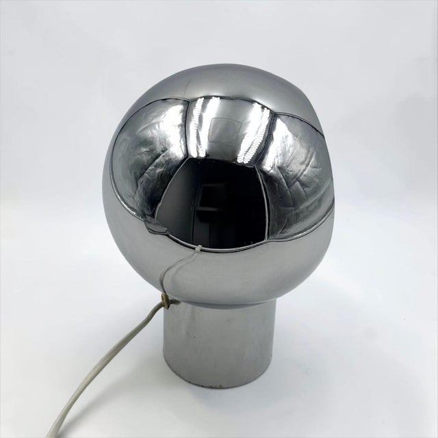 Metal Space Age Chrome Table Lamp with Rotating Eclipse Shade, 1970s For Sale - Image 7 of 15