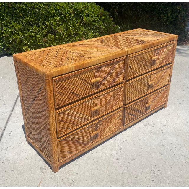 Boho-Chic style with lots of practical storage space in absolutely excellent condition! Made from “pencil reed” or “split...